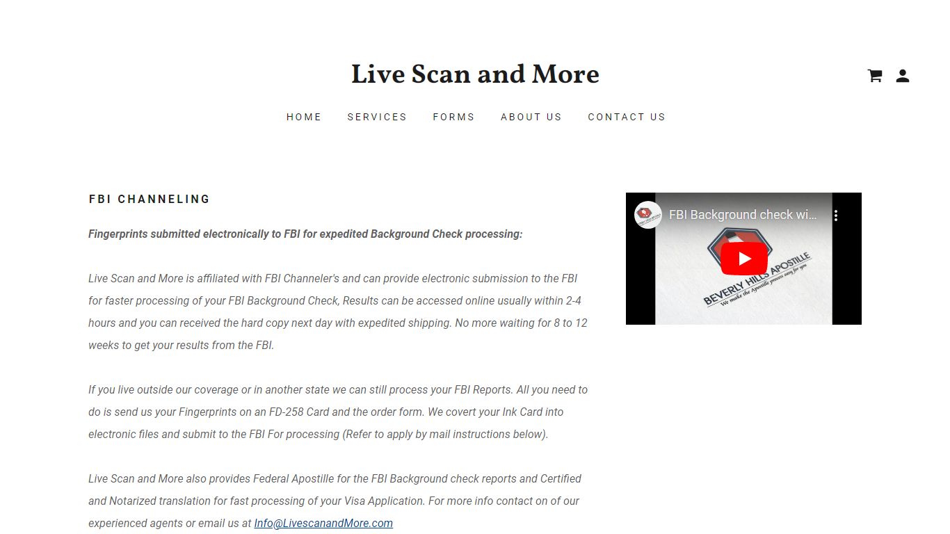 Live Scan and More - FBI Channeling, Background Check